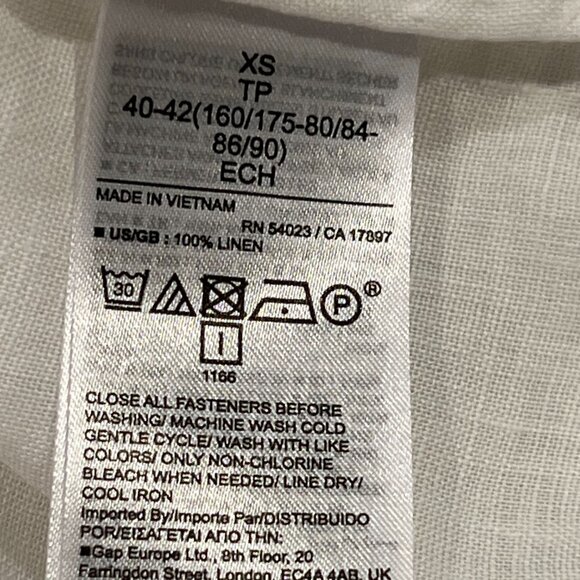 Banana Republic Cap Sleeve Crop Linen Top, White, XS - Picture 4 of 7